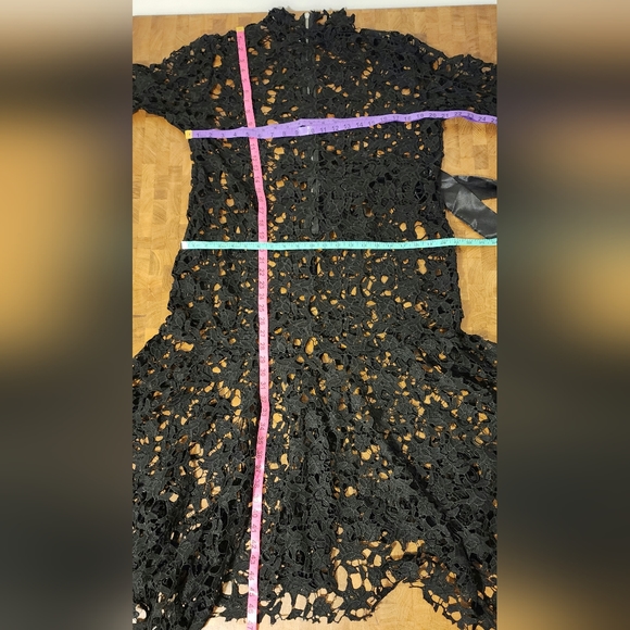 Crocheted look black dress with back zipper XXL Halloween costume or fun outfit. - Picture 10 of 16